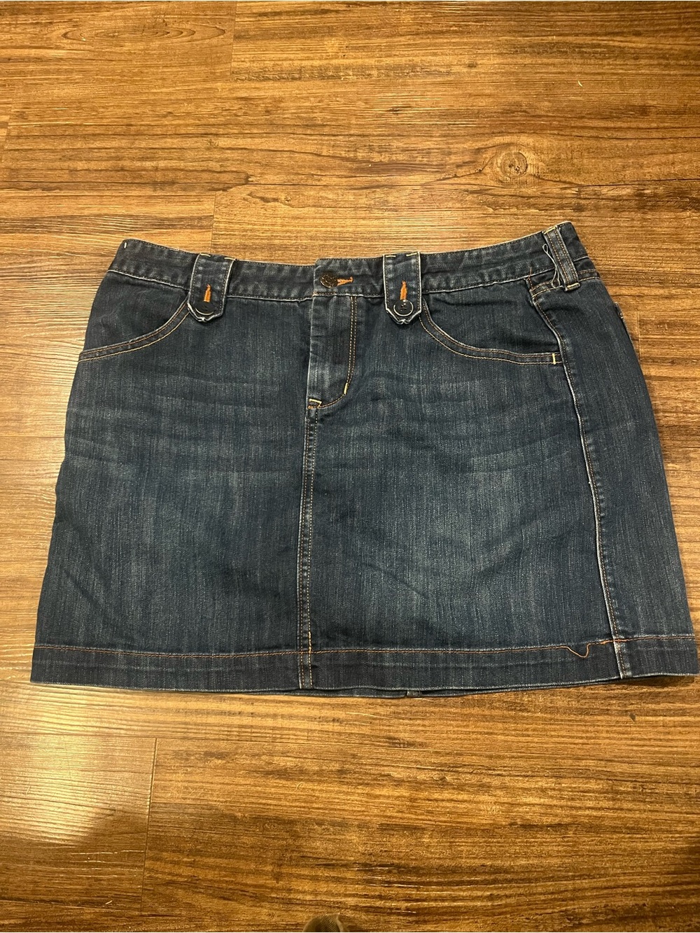 Vintage Old Navy Dark Blue Denim Mini Skirt size 12
